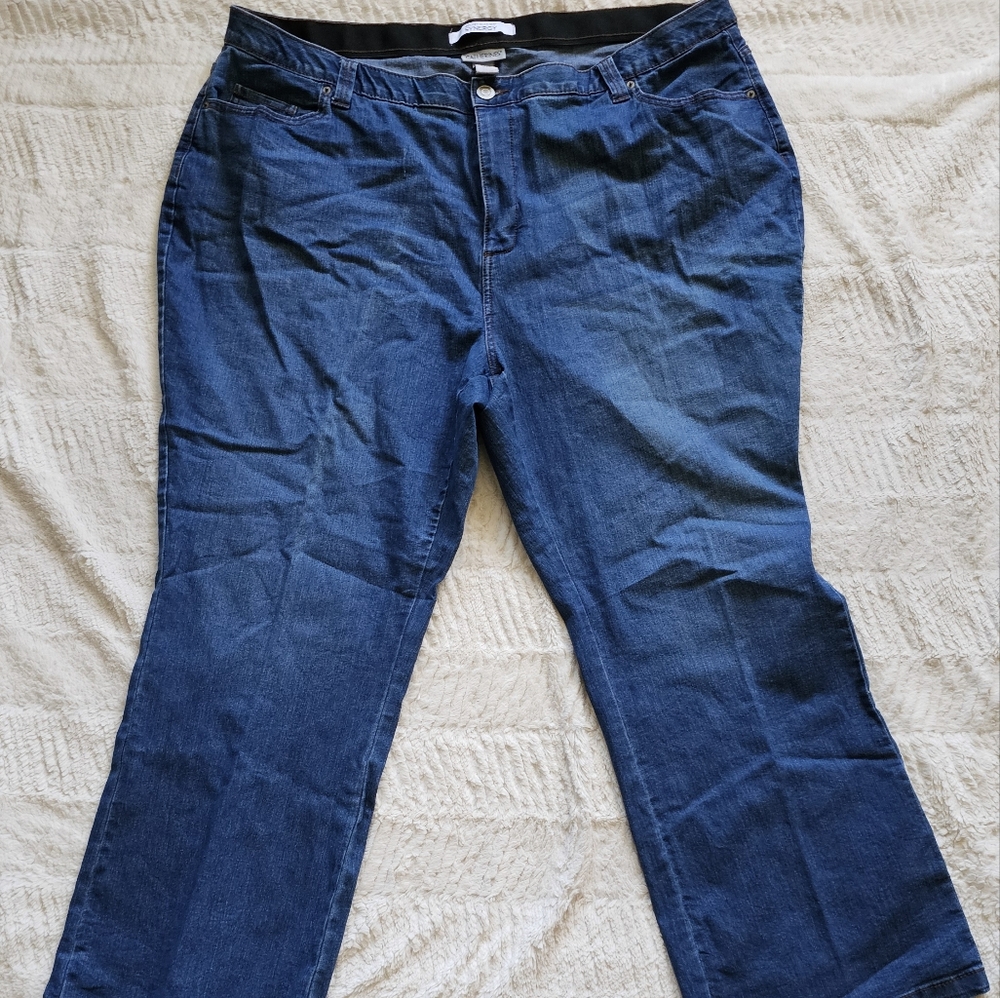 Catherines Women's Straight Leg Jeans - Blue